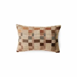 Coussin en laine et soie | Marron