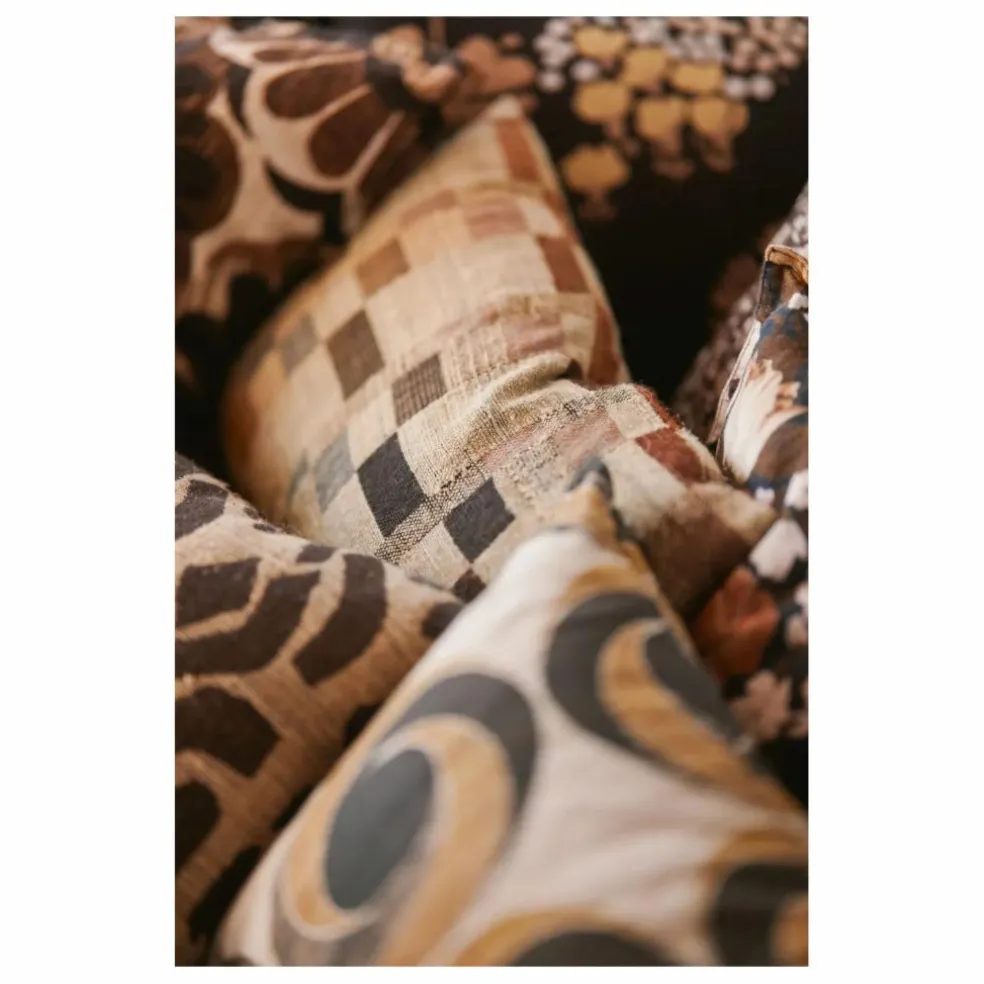 Coussin en laine et soie | Marron