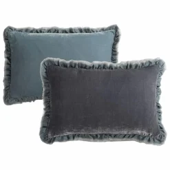 Coussin en velours de soie Séraphine | Bleu
