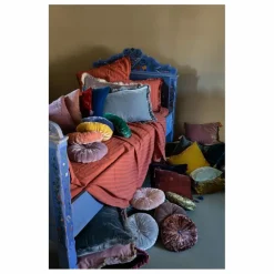 Coussin en velours de soie Goa | Bleu Clair