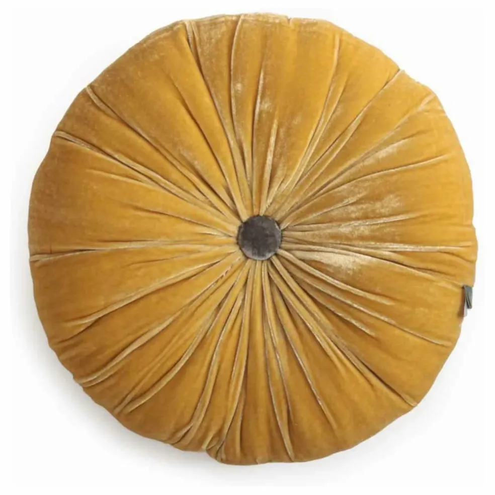 Coussin en velours de soie Goa | Jaune