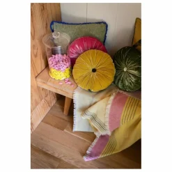 Coussin en velours de soie Goa | Jaune
