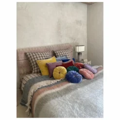 Coussin en velours de soie Goa | Jaune