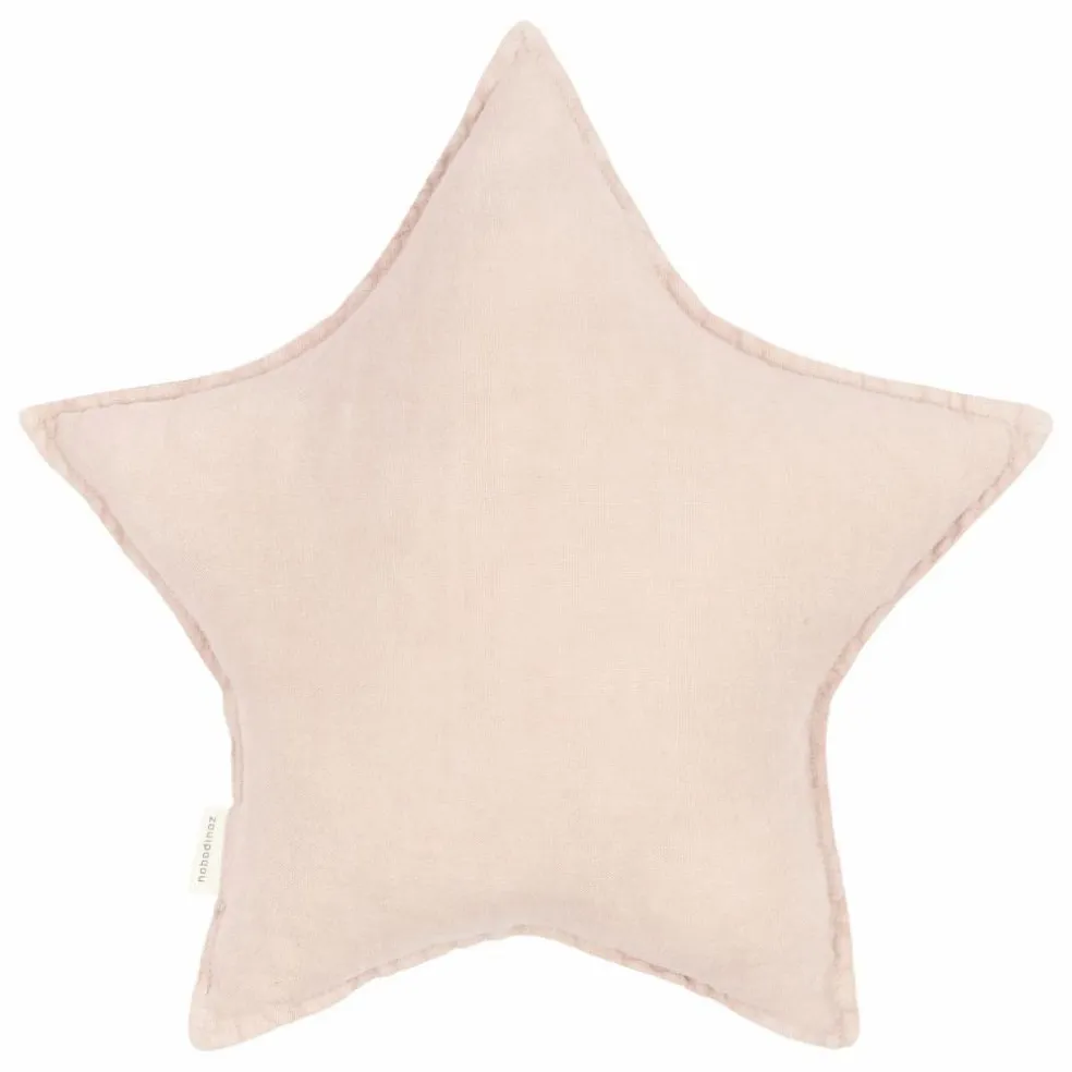 Coussin Etoile - Lin Français | Rose pâle