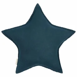 Coussin Etoile - Lin Français | Bleu nuit