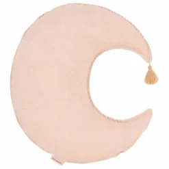 Coussin Lune - Lin Français | Rose poudré