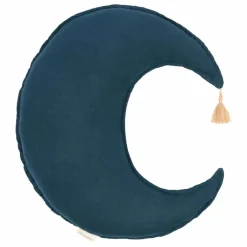 Coussin Lune - Lin Français | Bleu nuit
