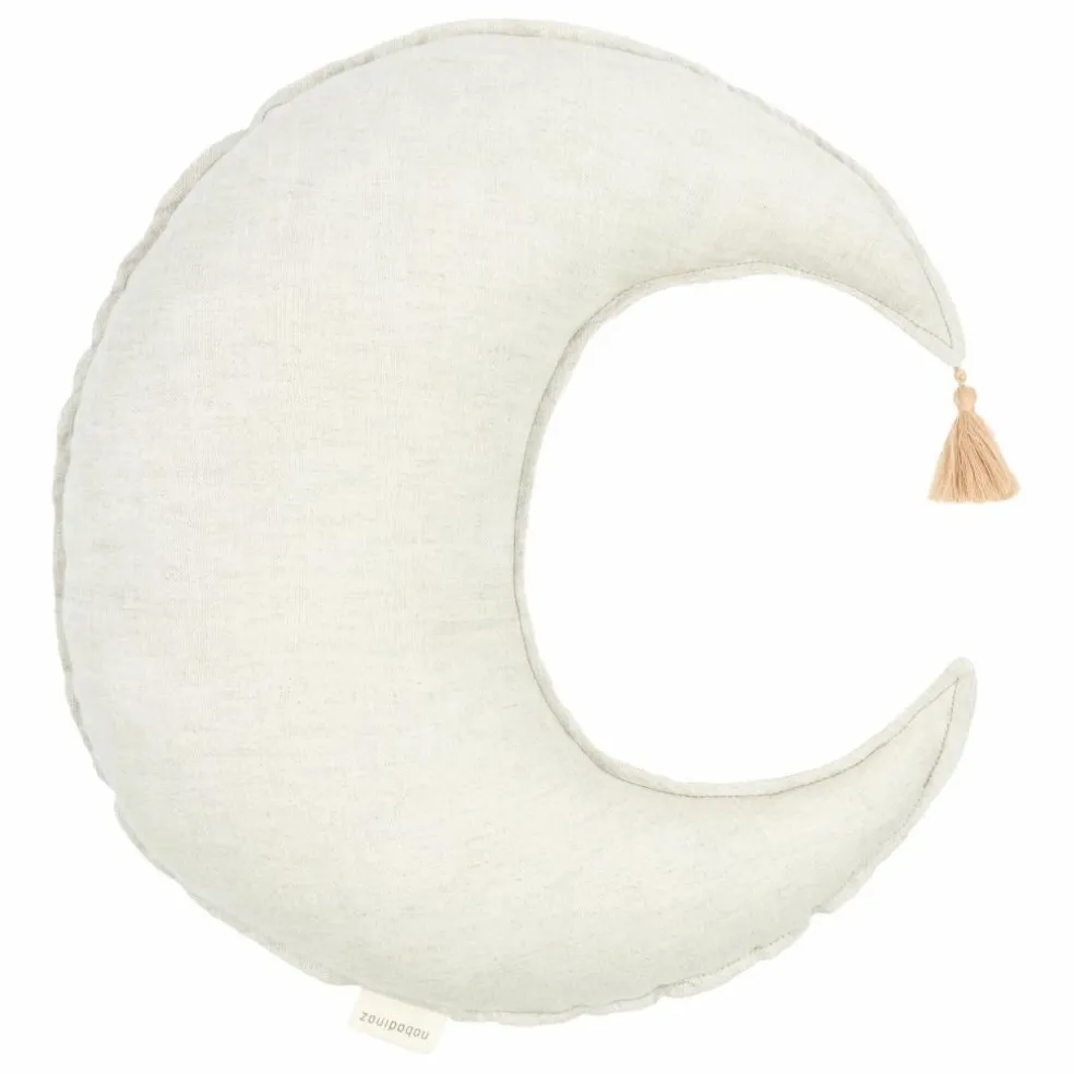 Coussin Lune - Lin Français | Grège