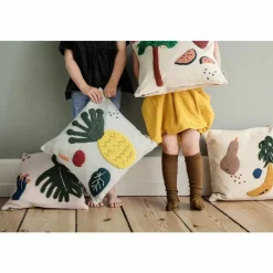 Coussin palmier | Blanc
