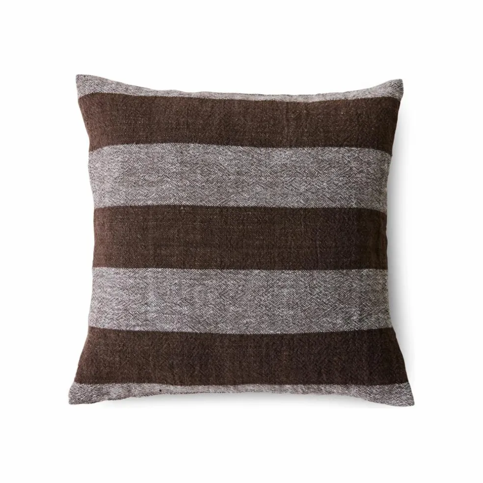 Coussin rayé | Marron