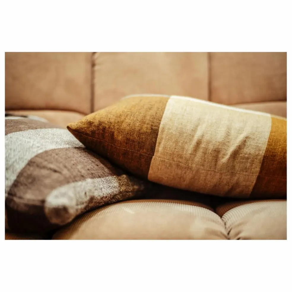 Coussin rayé | Marron