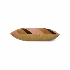 Coussin rayé en velours | Rose