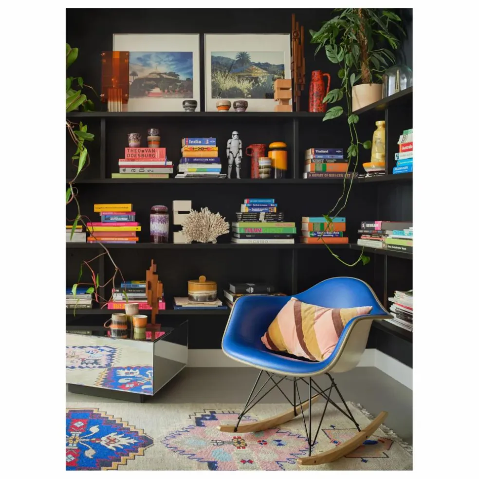 Coussin rayé en velours | Rose