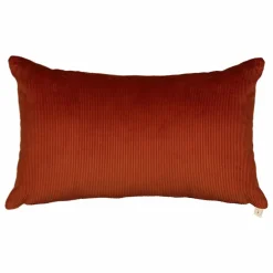 Coussin rectangulaire Carino en velours côtelé | Cognac