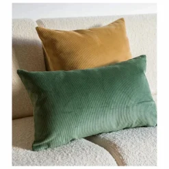 Coussin rectangulaire Carino en velours côtelé | Vert amande