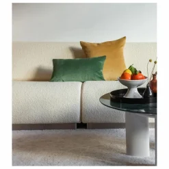 Coussin rectangulaire Carino en velours côtelé | Vert amande