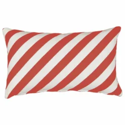 Coussin rectangulaire Carino en jacquard à rayures | Brique
