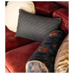 Coussin rectangulaire Carino en tissu rayé | Bleu nuit