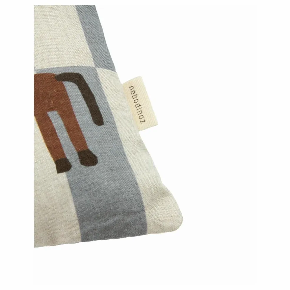 Coussin rectangulaire Cheval Vibes - Lin Français | Bleu