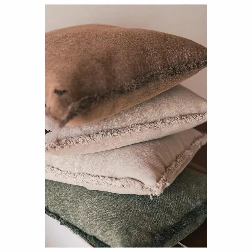 Coussin rectangulaire Stonewashed | Vert foncé