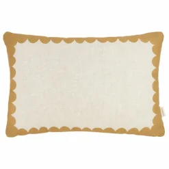Coussin rectangulaire Vibes - Lin Français | Jaune moutarde
