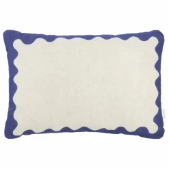 Coussin rectangulaire Vibes - Lin Français | Bleu