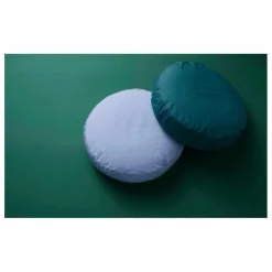 Coussin rond en percale organique | Bleu ciel