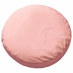 Coussin rond en percale organique | Rose poudré