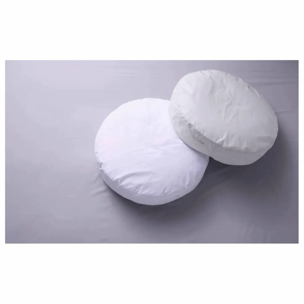 Coussin rond en percale organique | Blanc