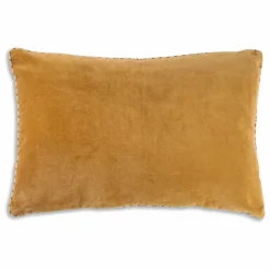 Coussin réversible en velours Yuki Ocre