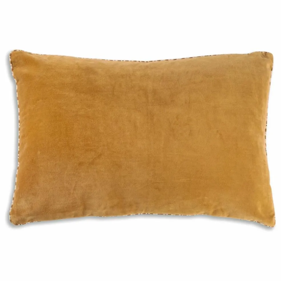 Coussin réversible en velours Yuki Ocre