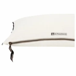 Coussin Vice Versa Black Line en lin stone washed | Crème
