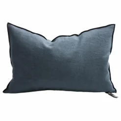 Coussin Vice Versa Black Line en lin stone washed | Encre