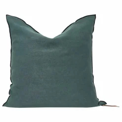 Coussin Vice versa black line en lin lavé stone washed | Encre