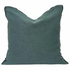 Coussin Vice versa black line en lin lavé stone washed | Encre