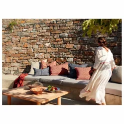 Coussin Vice Versa en lin Wabi-Sabi Bogolan | Charbon