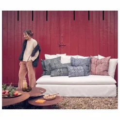 Coussin Vice Versa en lin Wabi-Sabi Bogolan | Charbon