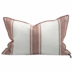 Coussin Vice Versa en toile brodée Cyclades | Argile