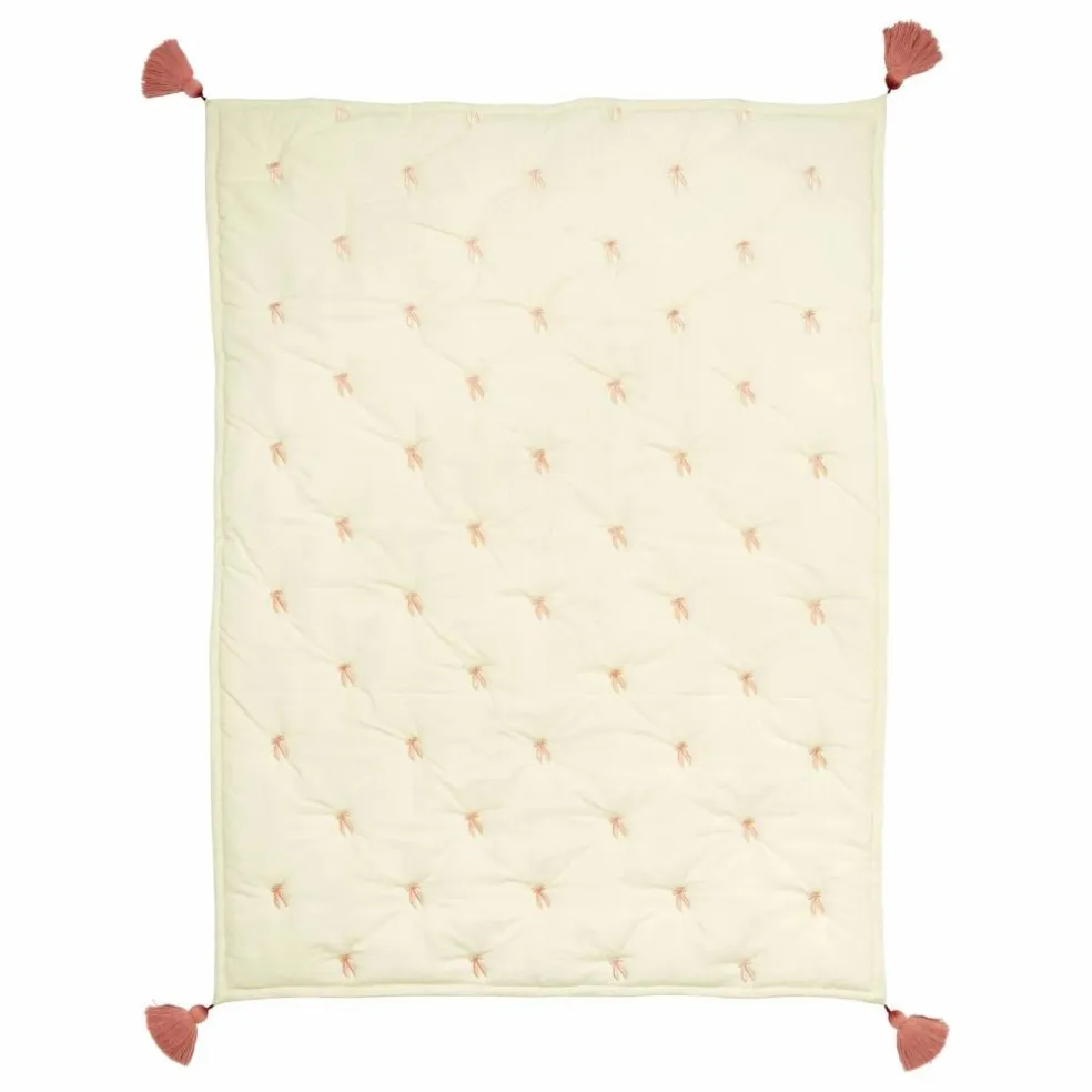 Couverture brodée Bows | Rose
