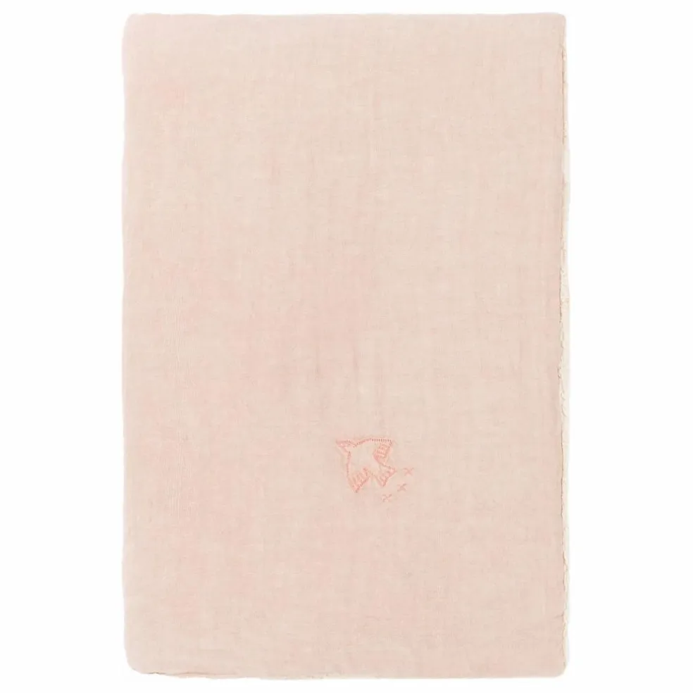 Couverture doublée - Lin Français | Rose pâle