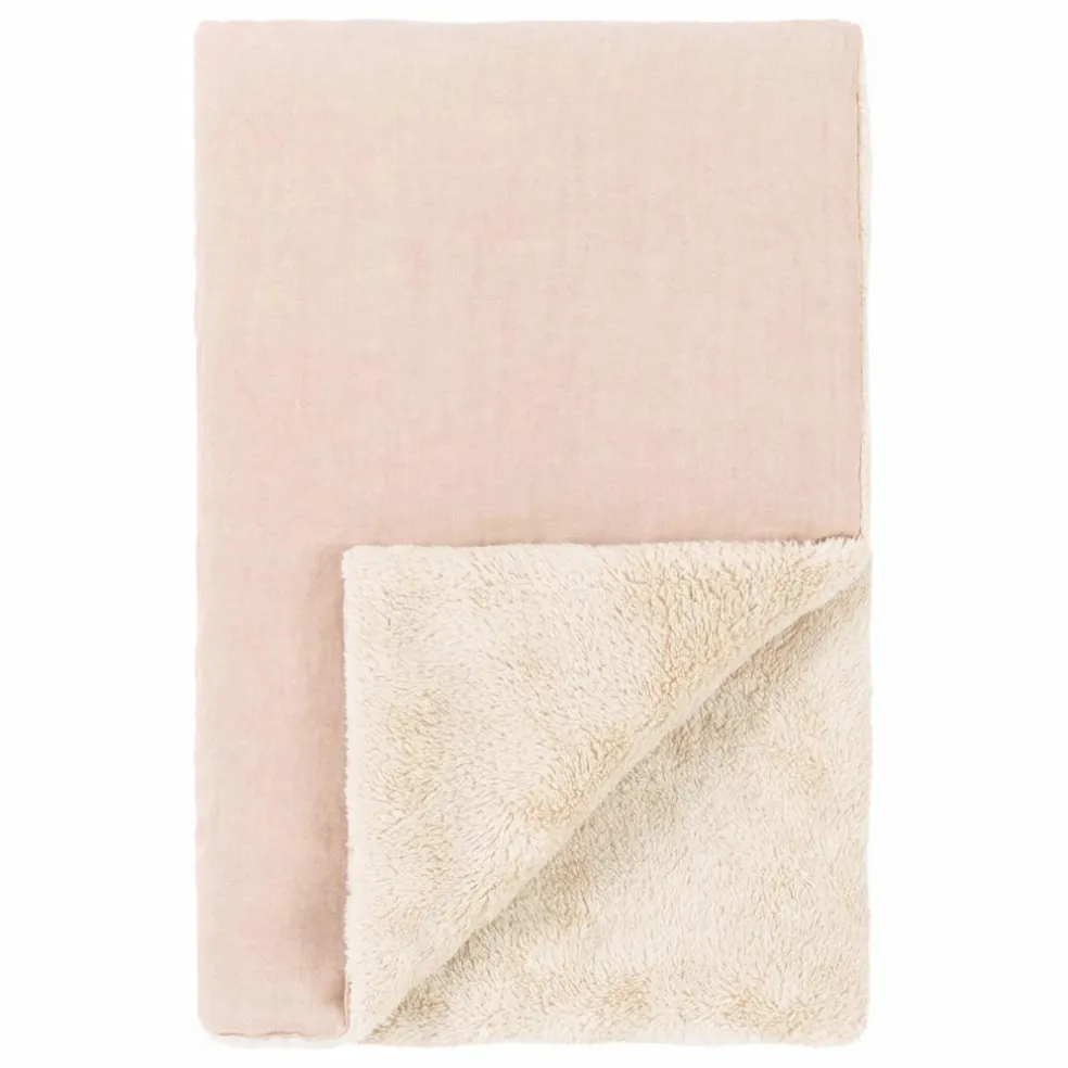 Couverture doublée - Lin Français | Rose pâle