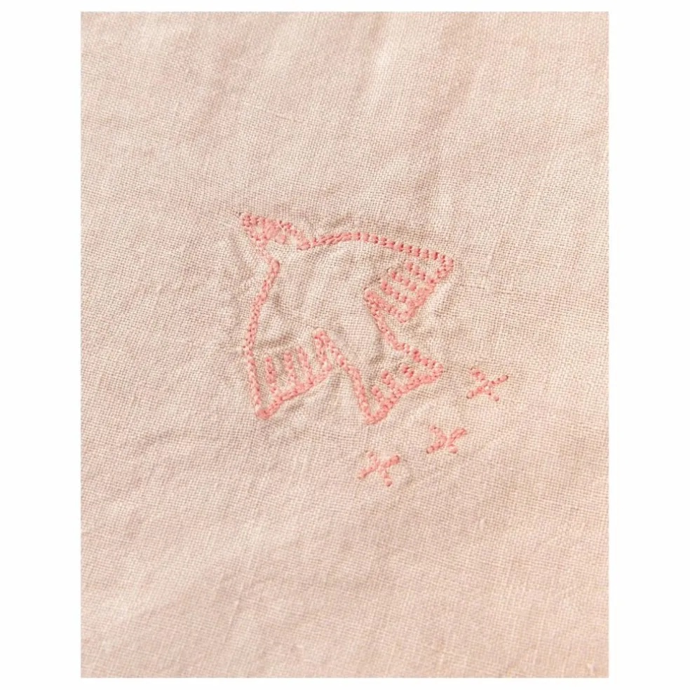 Couverture doublée - Lin Français | Rose pâle