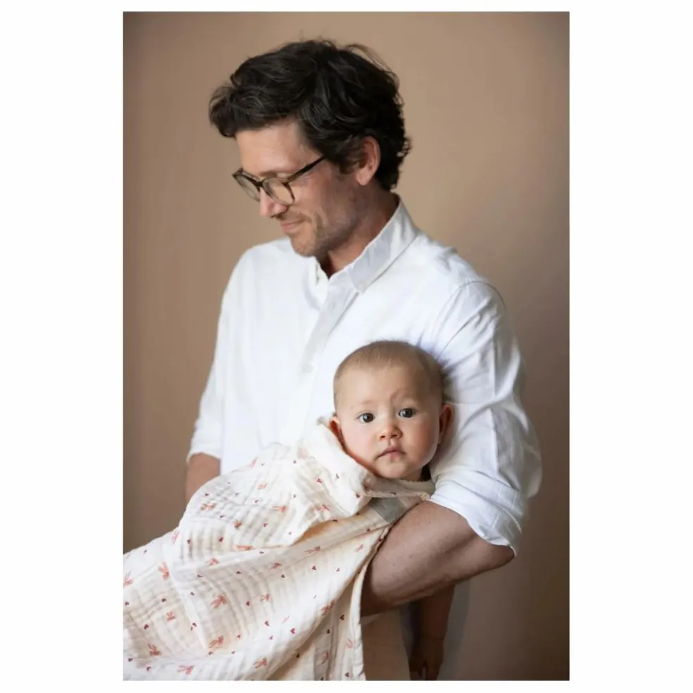 Couverture en mousseline Bows | Rose pâle