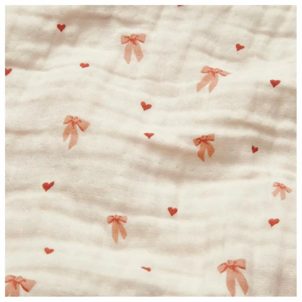 Couverture en mousseline Bows | Rose pâle
