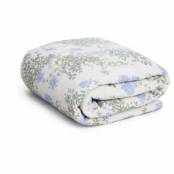 Couverture matelassée Plumbago en coton bio | Bleu
