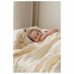 Couverture matelassée Ribbon en coton bio | Ecru