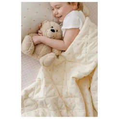 Couverture matelassée Ribbon en coton bio | Ecru