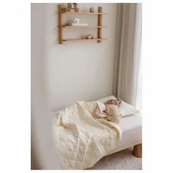 Couverture matelassée Ribbon en coton bio | Ecru