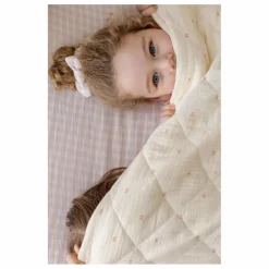 Couverture matelassée Ribbon en coton bio | Ecru