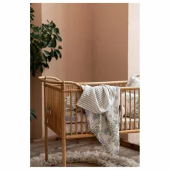 Couverture matelassée Stripe Anjou en coton bio | Gris clair